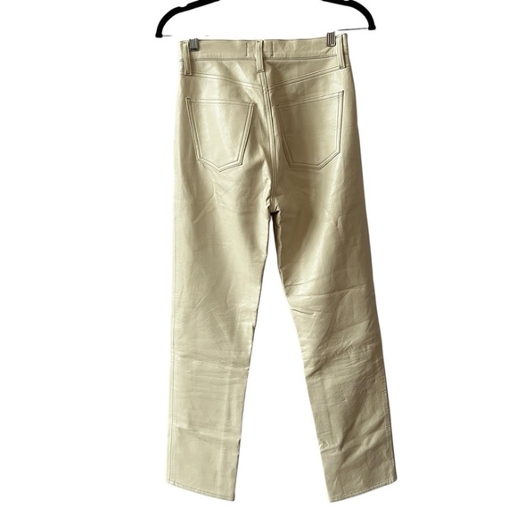 AGOLDE JEANS 24 RECYCLED LEATHER BLD POWDER IVORY STRAIGHT LEG CHIC PINCH WAIST - Picture 5 of 12